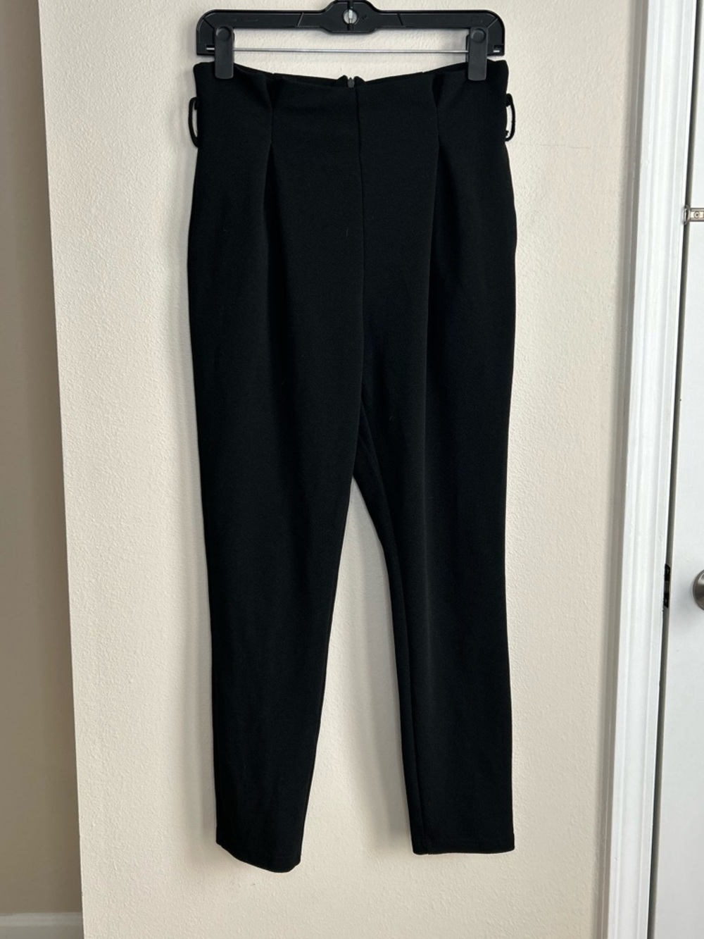 Classic Black High-Waist Tapered Dress Work Pants Size M Medium
